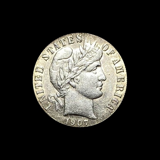 1907 Barber Dime CHOICE BU