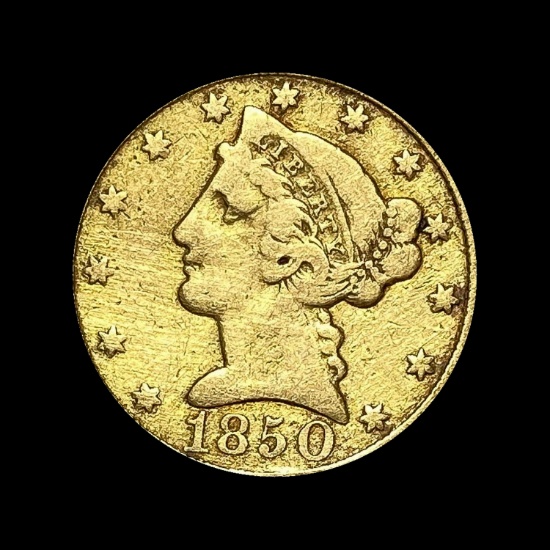 1850 $5 Liberty Head Half Eagle HIGH GRADE
