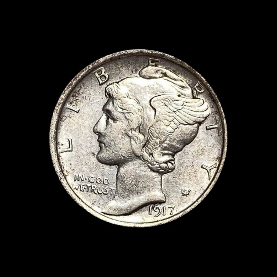 1917-D Silver Mercury Dime CLOSELY UNCIRCULATED