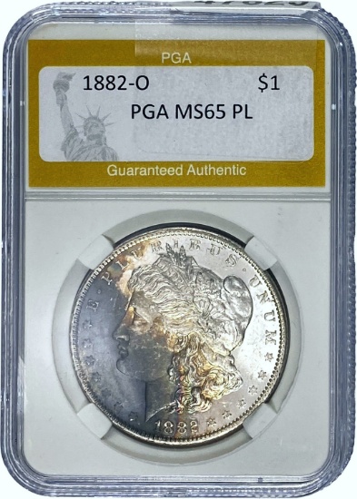 1882-O Morgan Dollar PGA MS65 PL