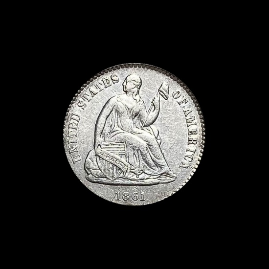 1861 Seated Liberty Half Dime CLOSELY UNCIRCULATED
