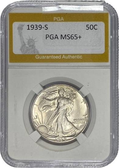 1939-S Walking Liberty Half Dollar PGA MS65+