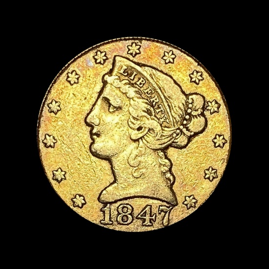 1847 Liberty Head $5 Half Eagle HIGH GRADE