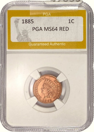 1885 1C Indian Head PGA MS64 RED