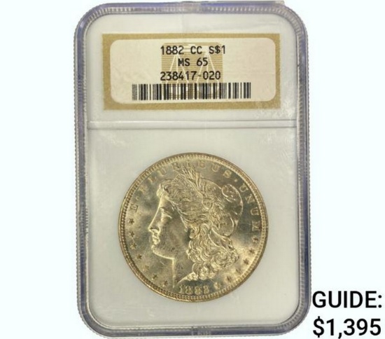 1882-CC Morgan Silver Dollar  MS65