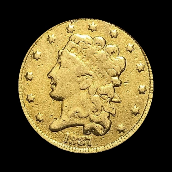 1837 $5 Gold Half Eagle HIGH GRADE