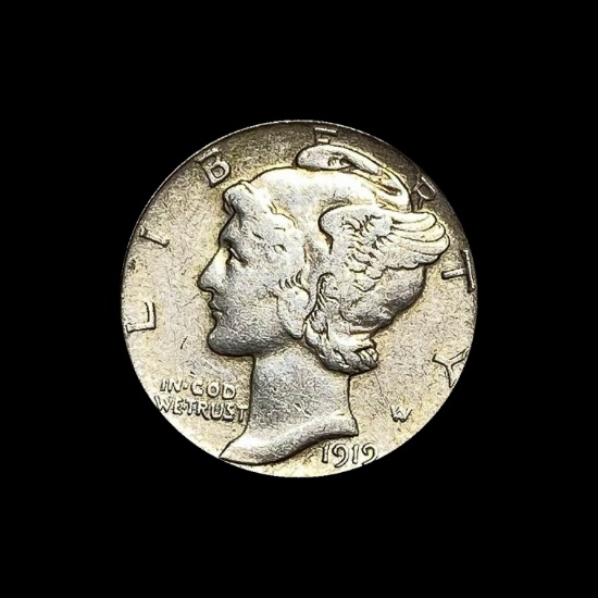 1919-D Silver Mercury Dime CLOSELY UNCIRCULATED