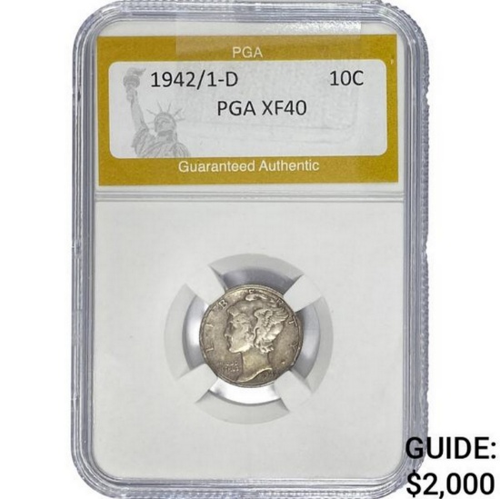 1942/1-D Mercury Dime PGA XF40