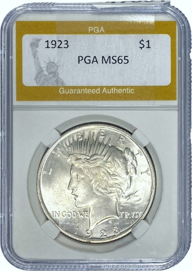 1923 Peace Dollar PGA MS65
