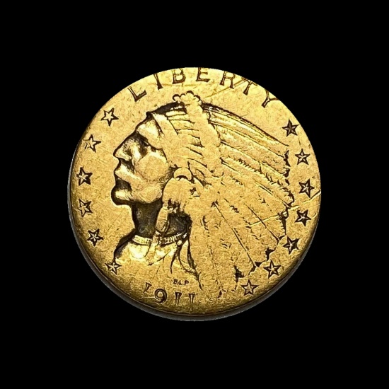 1911 Indian Head Gold $2.50 Quarter Eagle NICELY CIRCULATED