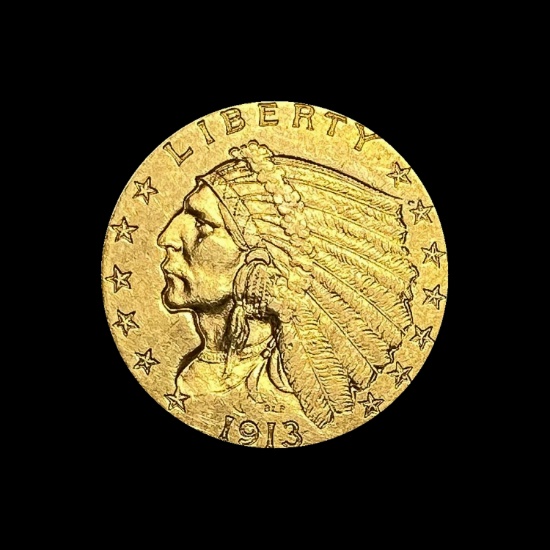 1913 Indian Head Gold $2.50 Quarter Eagle UNCIRCULATED
