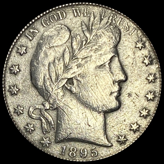 1895-S Silver Barber Half Dollar LIGHTLY CIRCULATED