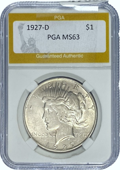 1927-D Peace Dollar PGA MS63