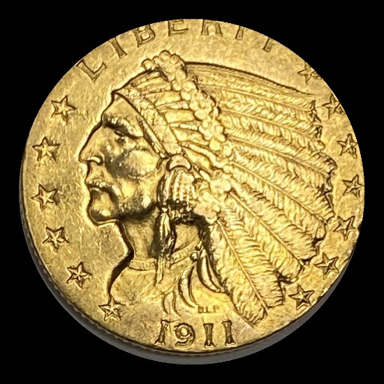 1911 Indian Head Gold $2.50 Quarter Eagle CLOSELY UNCIRCULATED
