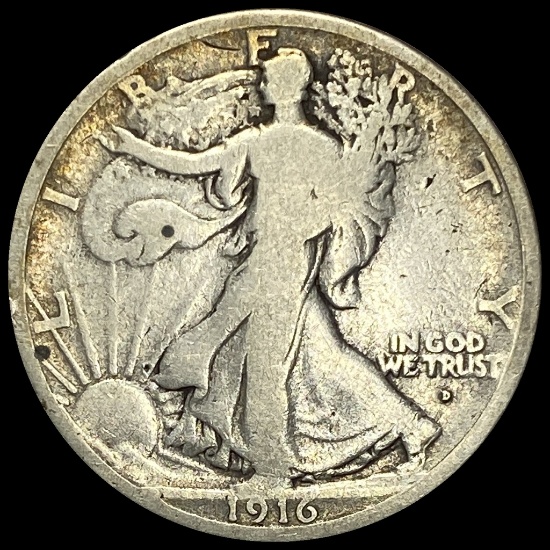 1916-D Silver Walking Liberty Half Dollar NICELY CIRCULATED