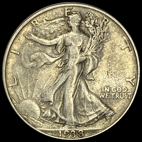 1938-D Silver Half Dollar (Walking Liberty) LIGHTLY CIRCULATED