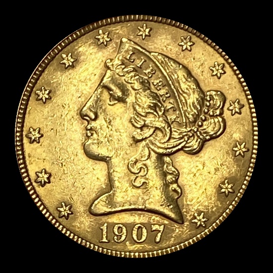 1907 Liberty Head $5 Half Eagle UNCIRCULATED