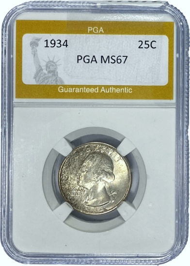 1934 25C Washington Quarter PGA MS67