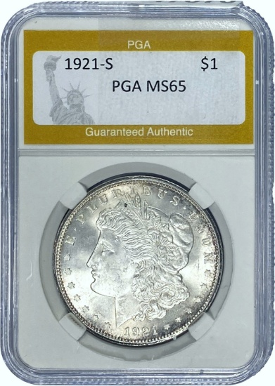 1921-S Morgan Dollar PGA MS65