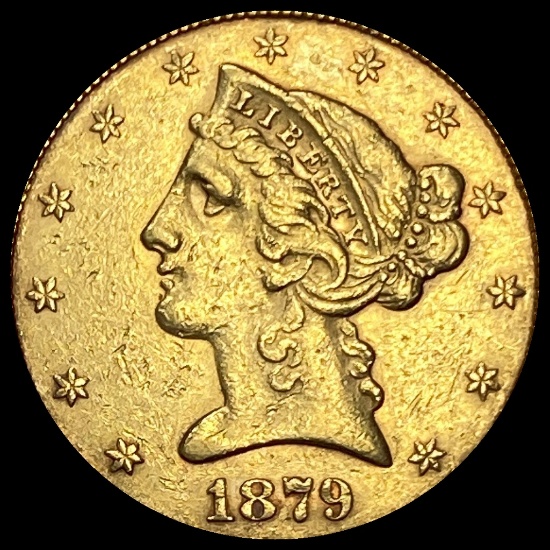 1879 Liberty Head Half Eagle $5 Gold CLOSELY UNCIRCULATED