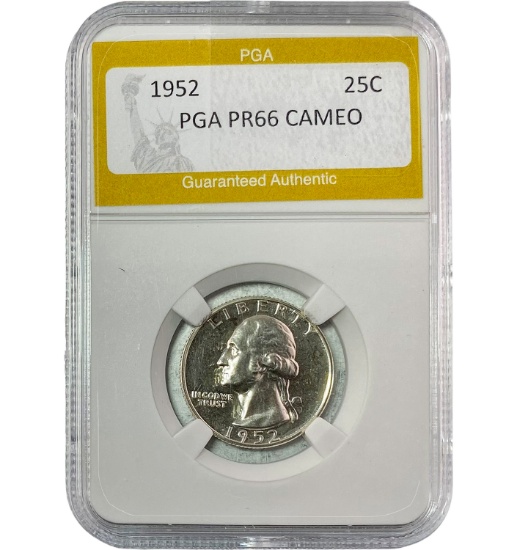 1952 25C Washington Quarter PGA PR66 CAM
