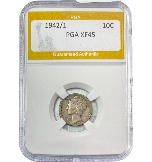 1942/1 Mercury Dime PGA XF45