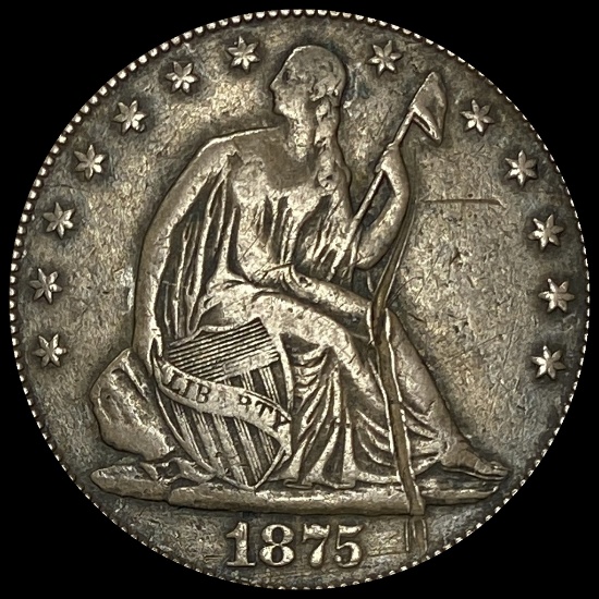 1875 Seated Liberty Half Dollar LIGHTLY CIRCULATED
