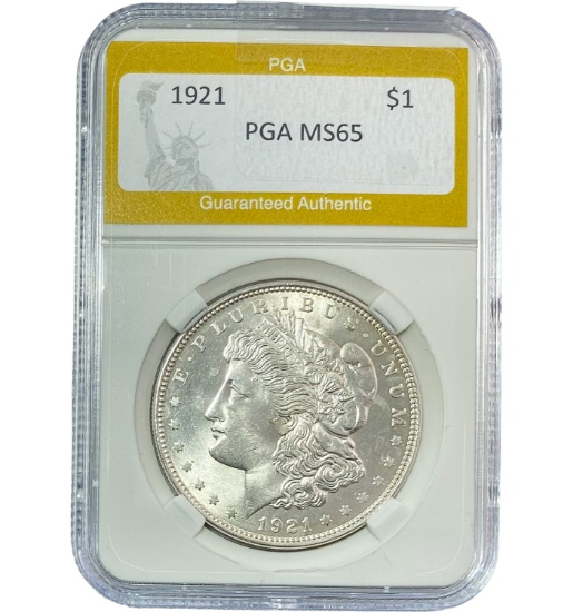 1921 Morgan Silver Dollar PGA MS65