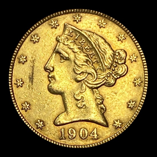 1904 Liberty Head Half Eagle $5 Gold UNCIRCULATED