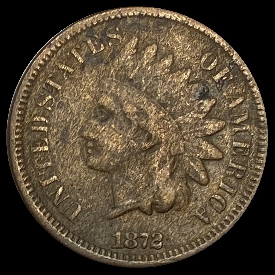 1872 Indian Head Cent LIGHTLY CIRCULATED