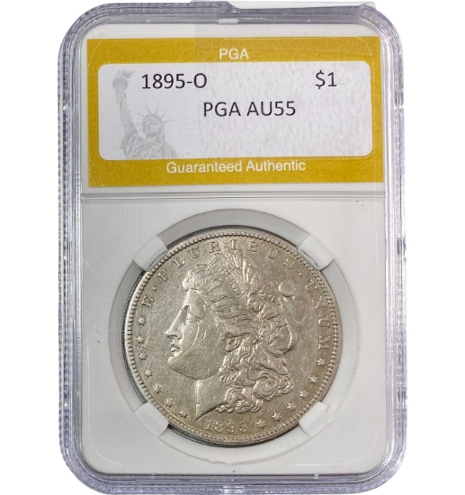 1895-O Morgan Silver Dollar PGA AU55
