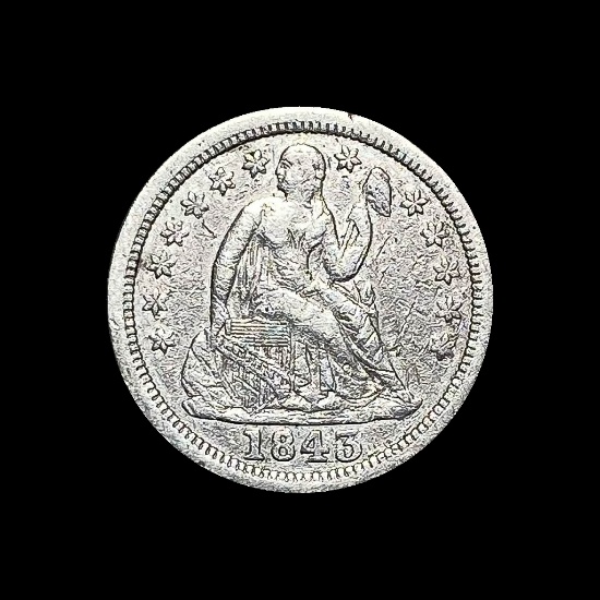 1843 Seated Liberty Dime LIGHTLY CIRCULATED