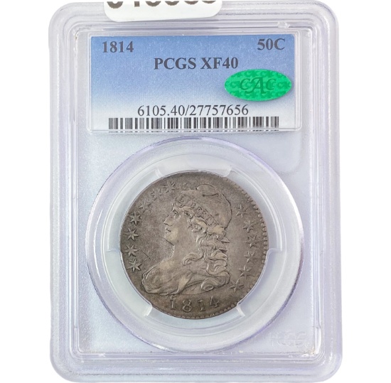 1814 Capped Bust Half Dollar PCGS XF40 CAC PQ