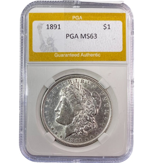 1891 Morgan Silver Dollar PGA MS63