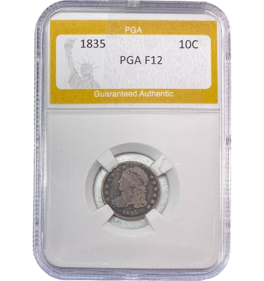 1835 Capped Bust Dime PGA F12