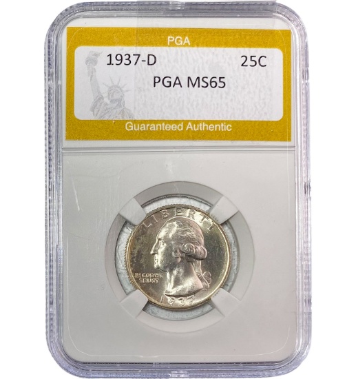 1937-D Washington Quarter PGA MS65