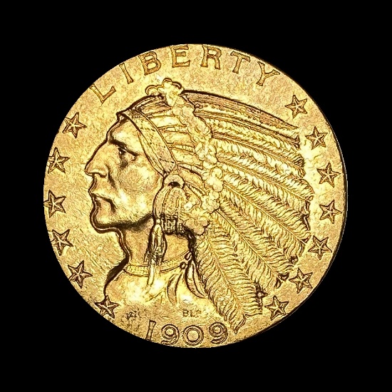 1909-D Indian Head Half Eagle $5 Gold CLOSELY UNCIRCULATED