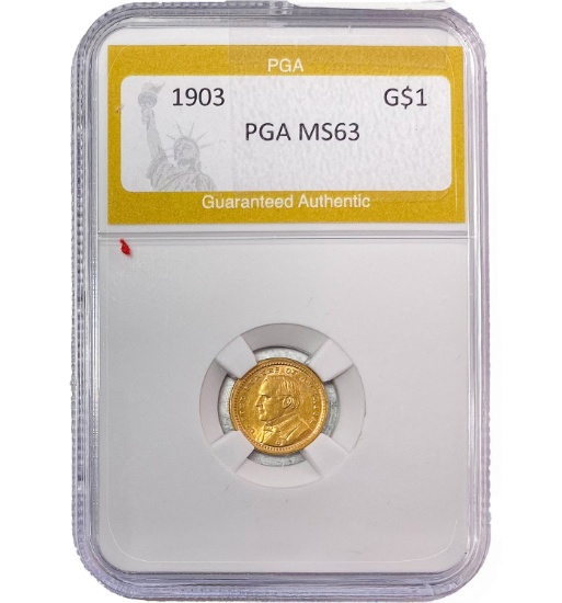 1903 Louisiana Purchase Gold $1 PGA MS63