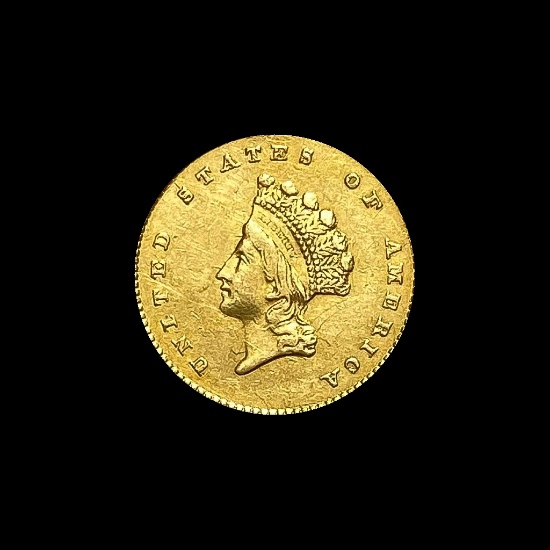 1854 Gold $1 Indian Head Type 2 CLOSELY UNCIRCULATED