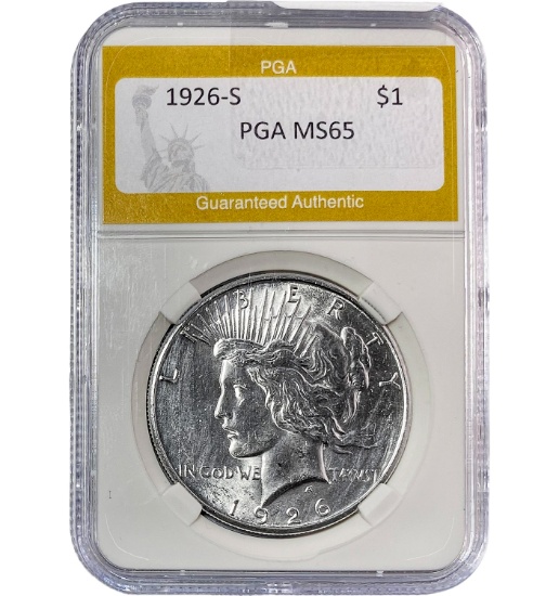 1926-S Peace Silver Dollar PGA MS65