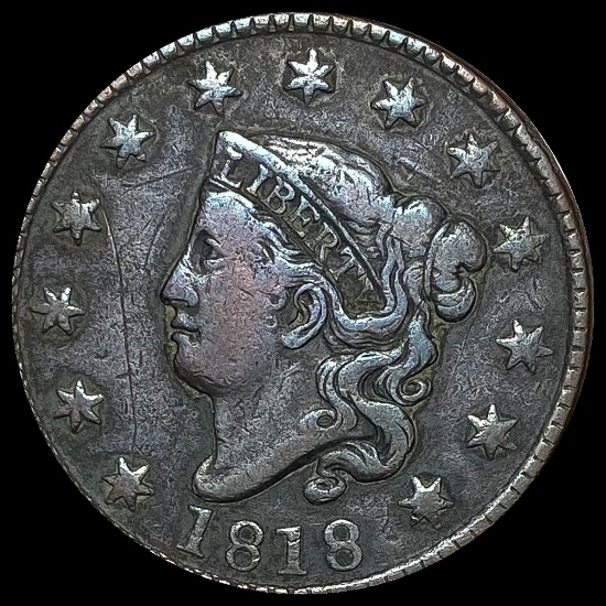 1818 Coronet Head Large Cent NEARLY UNCIRCULATED