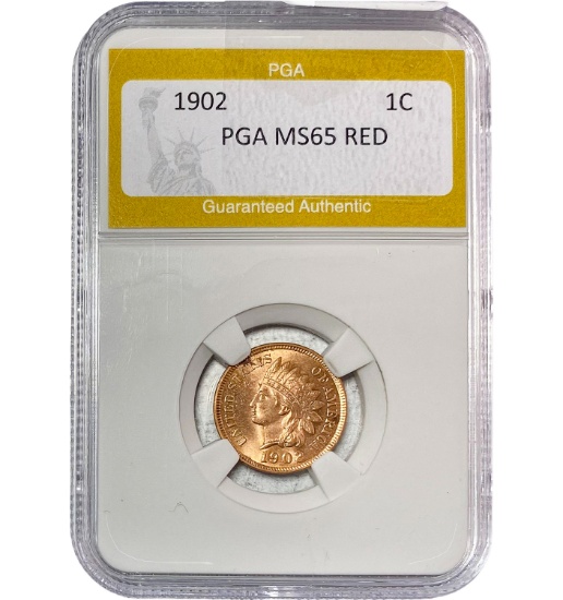 1902 Indian Head Cent PGA MS65 RED