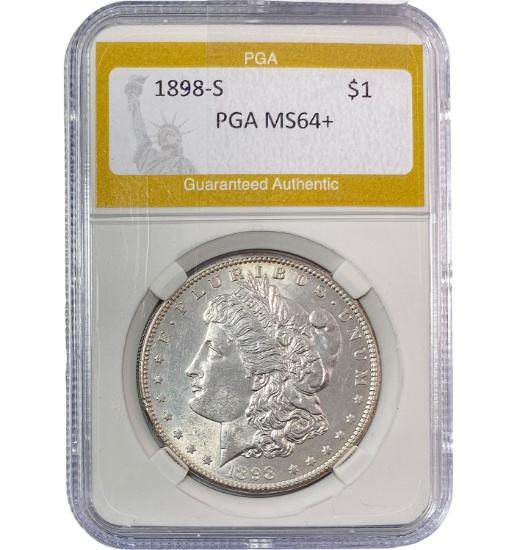 1898-S Morgan Silver Dollar PGA MS64+