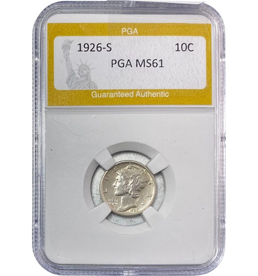 1926-S Mercury Dime PGA MS61