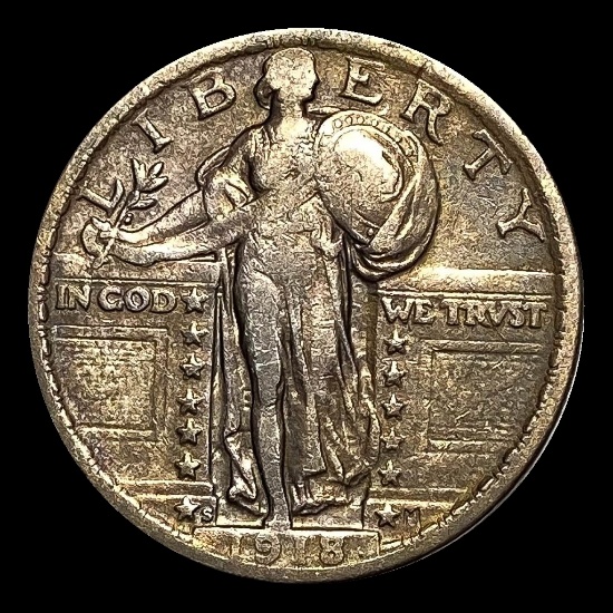 1918-S Standing Liberty Quarter LIGHTLY CIRCULATED