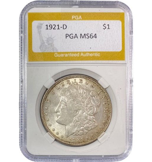 1921-D Morgan Silver Dollar PGA MS64