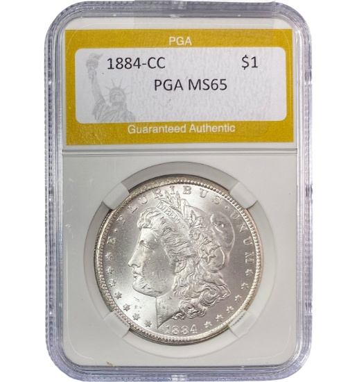 1884-CC Morgan Silver Dollar PGA MS65