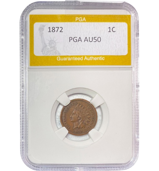 1872 Indian Head Cent PGA AU50