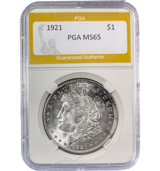 1921 Morgan Silver Dollar PGA MS65
