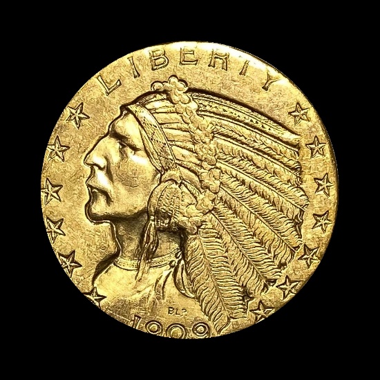 1909 Indian Head Gold Half Eagle $5 UNCIRCULATED